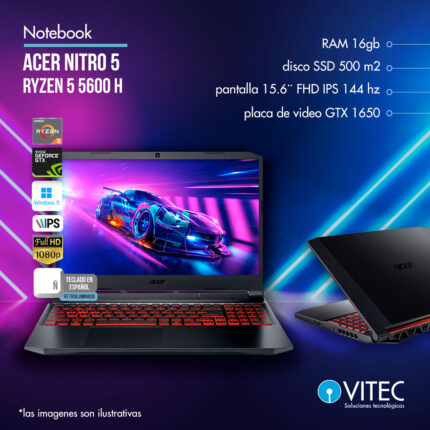 Notebook Acer NITRO - Ryzen 5 5600 H
