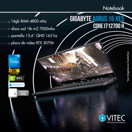 Notebook Gigabyte AORUS 15 XE5 - Core i7 12th