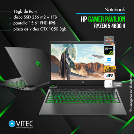 Notebook HP gamer PAVILION - Ryzen 5 4600 H