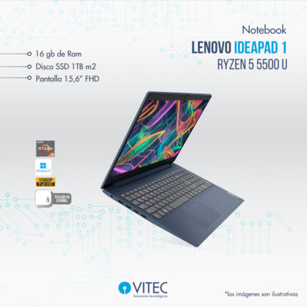 Notebook Lenovo IDEAPAD 1 - Ryzen 5 5500 u