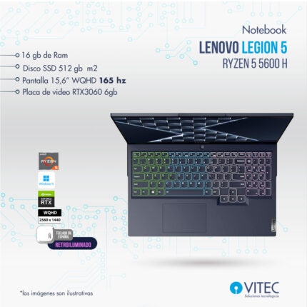 Notebook Lenovo LEGION 5 - Ryzen 5 5600 H