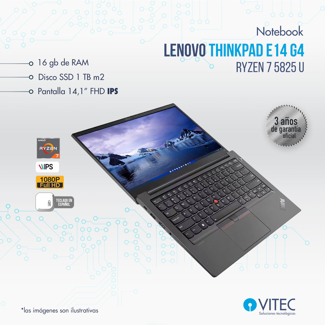 e14-16-y-1-TB.jpg Notebook Lenovo THINKPAD E14 gen4 - Ryzen 7 5825 u - Image 1