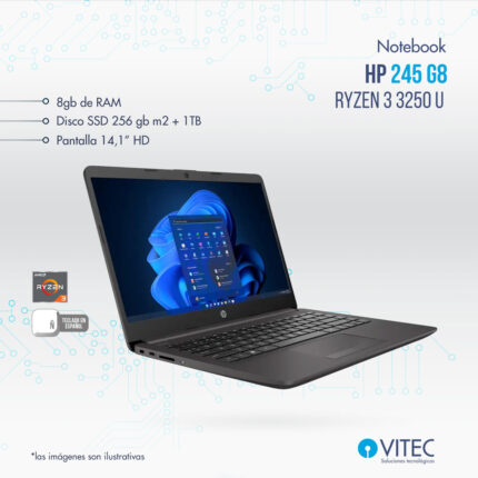 Notebook HP 245 g8 - Ryzen 3 3250 U