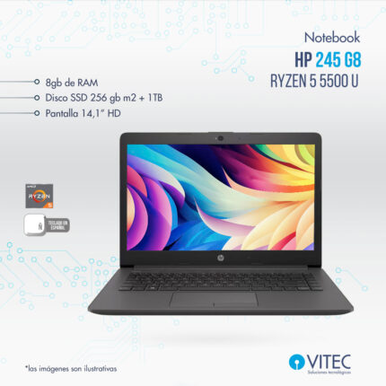 Notebook HP 245 g8 - Ryzen 5 5500 U