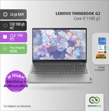Notebook Lenovo THINKBOOK Gen 2 - Core i7 11va + mochila y auriculares de REGALO