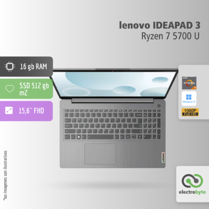 Notebook Lenovo Ideapad 3-	15ALC6 - RYZEN 7 5700U