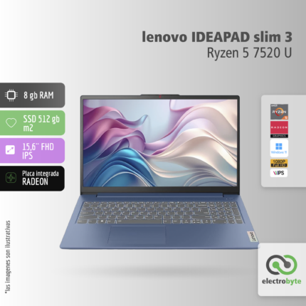 Notebook Lenovo IDEAPAD SLIM 3 15AMN8- Ryzen 5 7520U