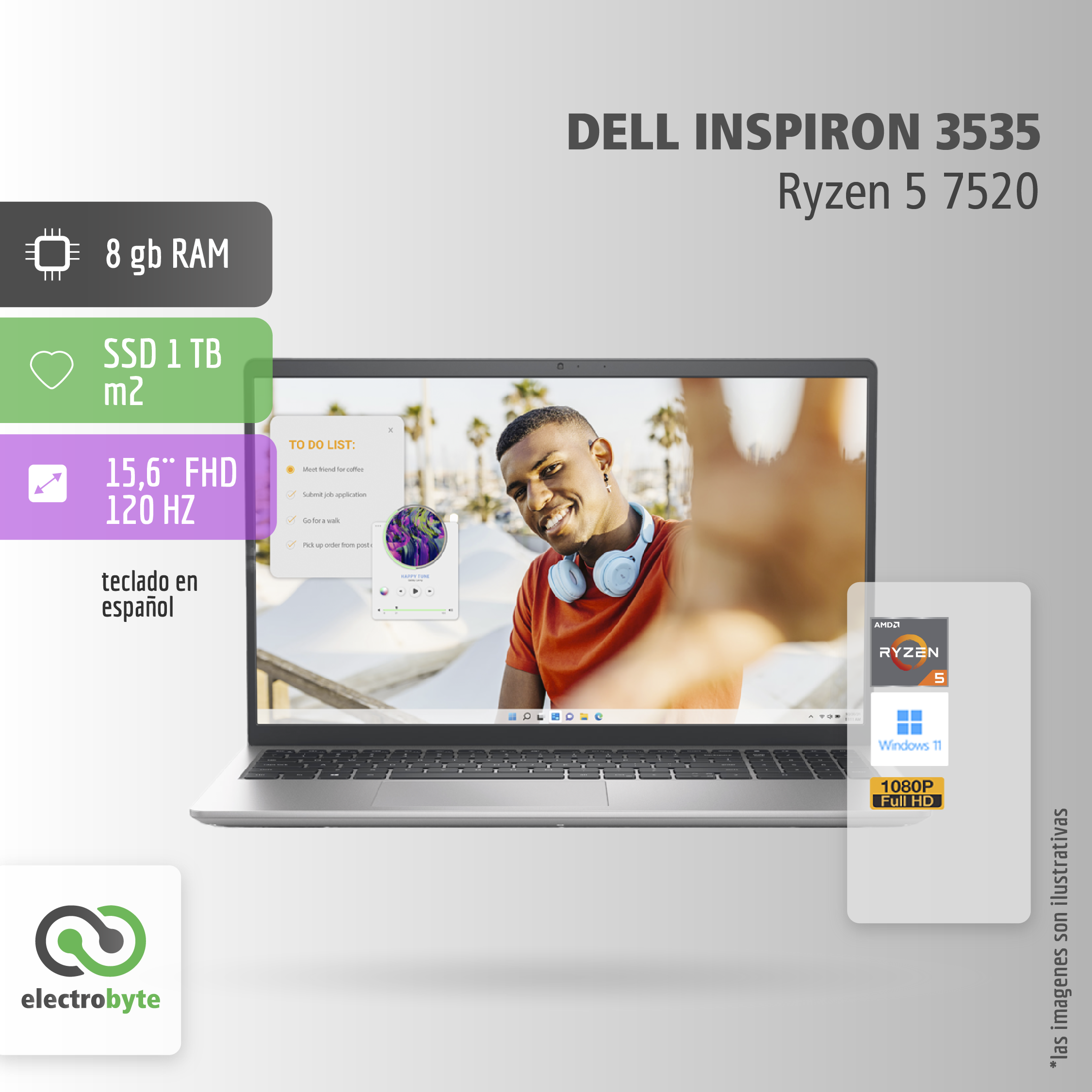 Dell 3535 Dell inspiron 3535 -Ryzen 5 7520 - Image 1