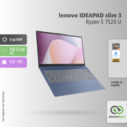 Notebook Lenovo IDEAPAD SLIM 3 15AMN8- Ryzen 5 7520U