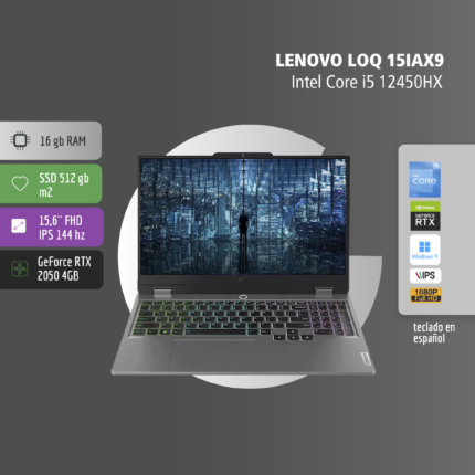 Notebook LENOVO LOQ 15IAX9 -Intel® Core™ i5-12450HX