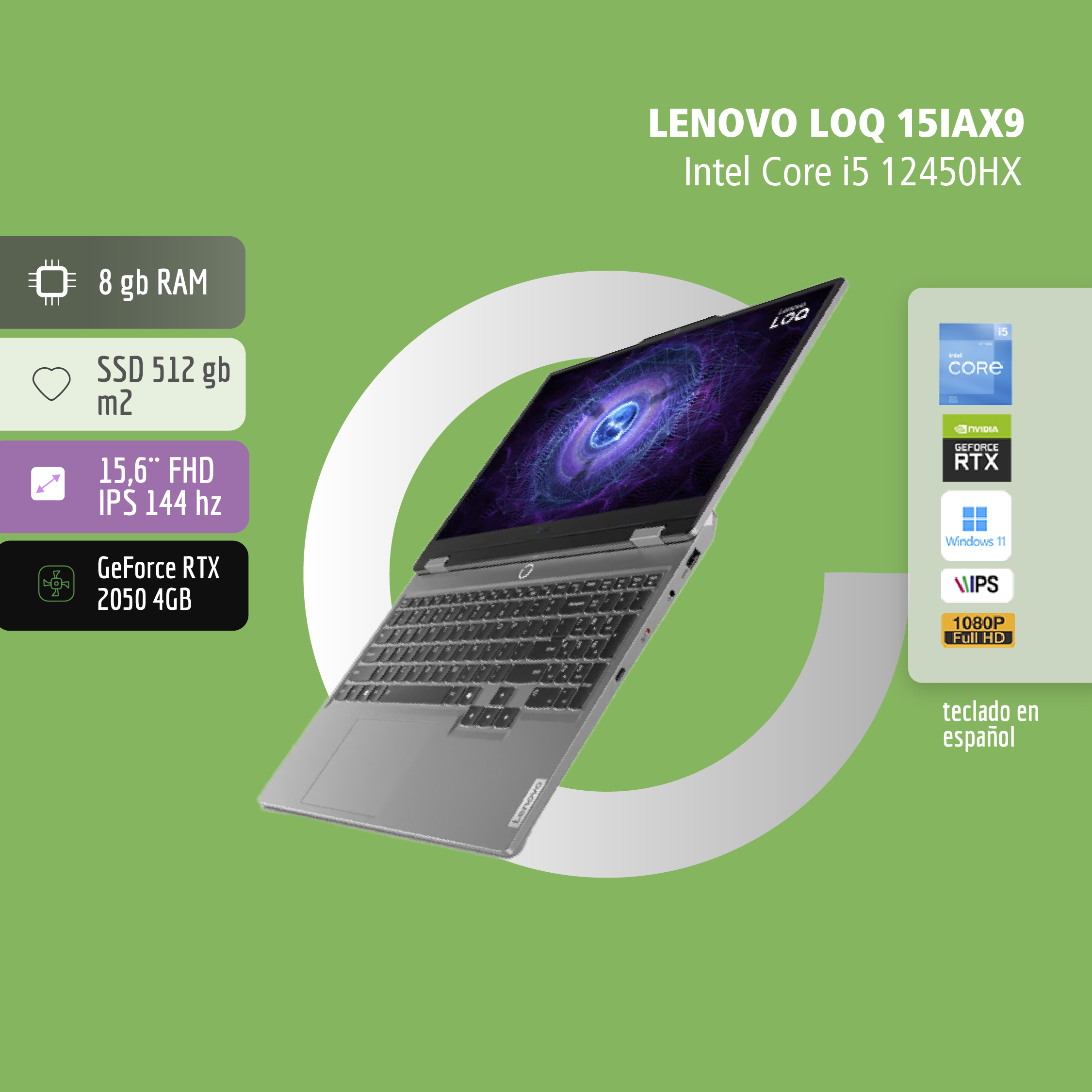 LOQ IAX9 8 Notebook LENOVO LOQ 15IAX9 -Intel® Core™ i5-12450HX - Image 1